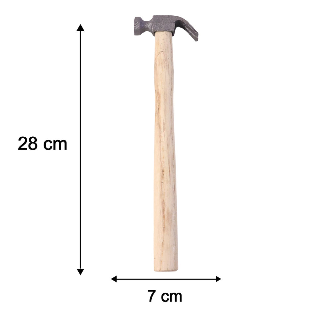 Dimensions of wooden handle claw hammer for carpentry