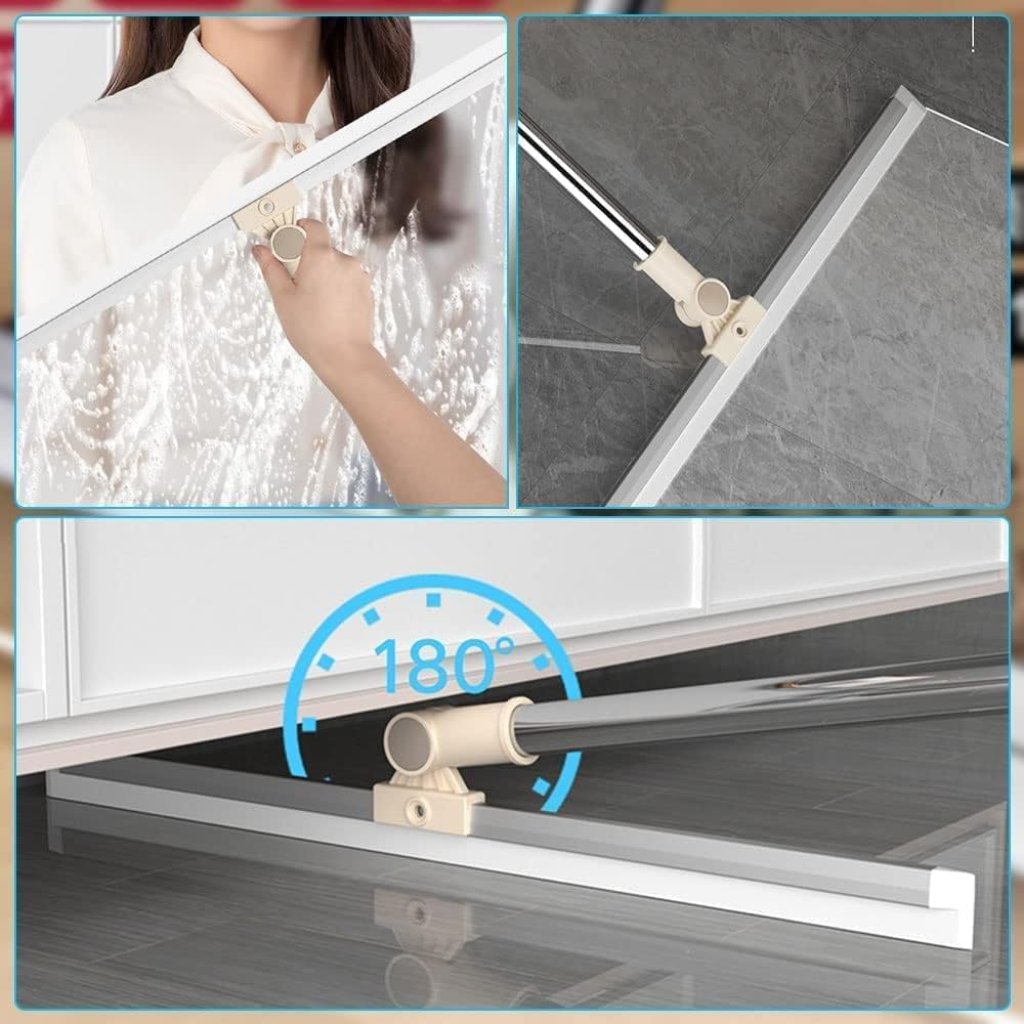 Multifunctional Magic Broom 38 Inch Floor Wiper Brush, 180 Degree Rotatable Wiper Retractable and Adjustable Broom for Flat Floor, Wiper for Floor Cleaning, Bathroom, Kitchen, Tiles Dust, Water Cleaning, Expendable Handle.