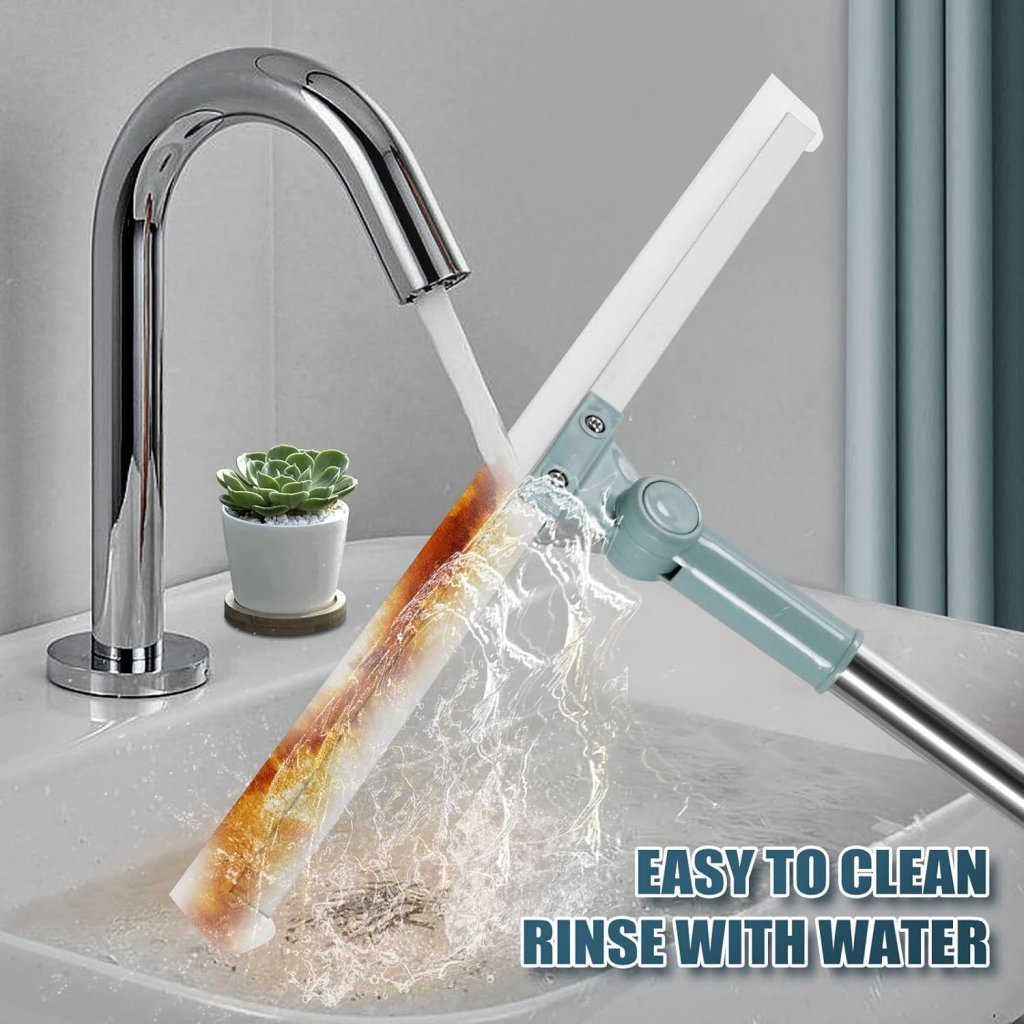 Multifunctional Magic Broom 38 Inch Floor Wiper Brush, 180 Degree Rotatable Wiper Retractable and Adjustable Broom for Flat Floor, Wiper for Floor Cleaning, Bathroom, Kitchen, Tiles Dust, Water Cleaning, Expendable Handle.