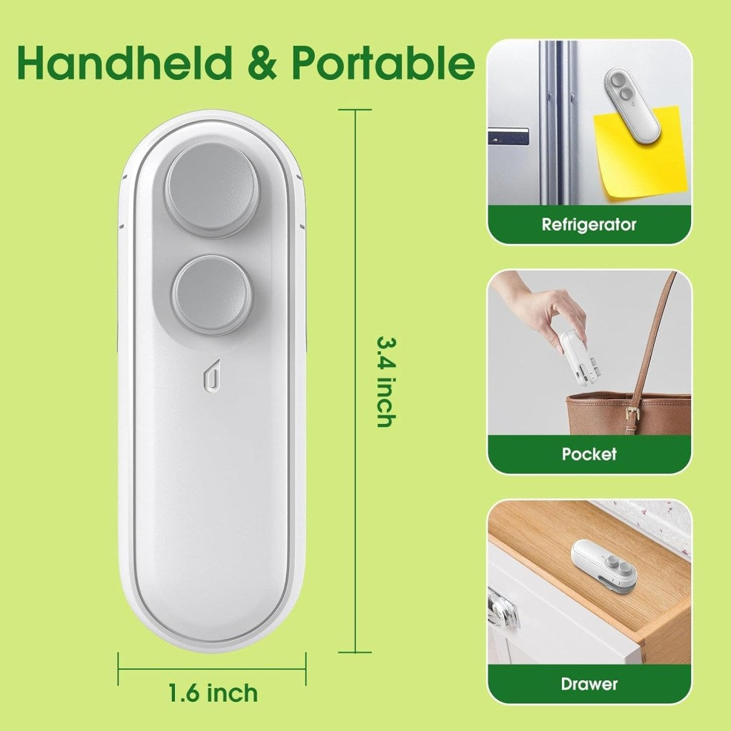 Portable Mini Sealing Machine, 2 in 1 USB Rechargeable Magnetic Heat Sealing & Cutting, Handheld Vacuum Sealer for Food, Snacks, Chips, Fresh Storage, Plastic Bags Sealing Machine (Multicolor).