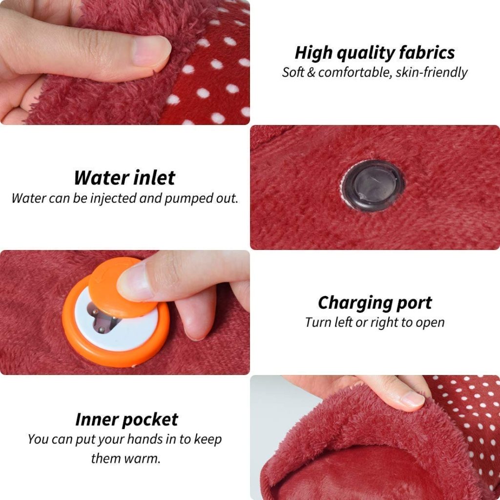 Velvet Heating Bag, Heat Bags for Pain Relief with soft velvet hand pocket, Electric hot Pad, Heat Water Bottle (Multi Color)