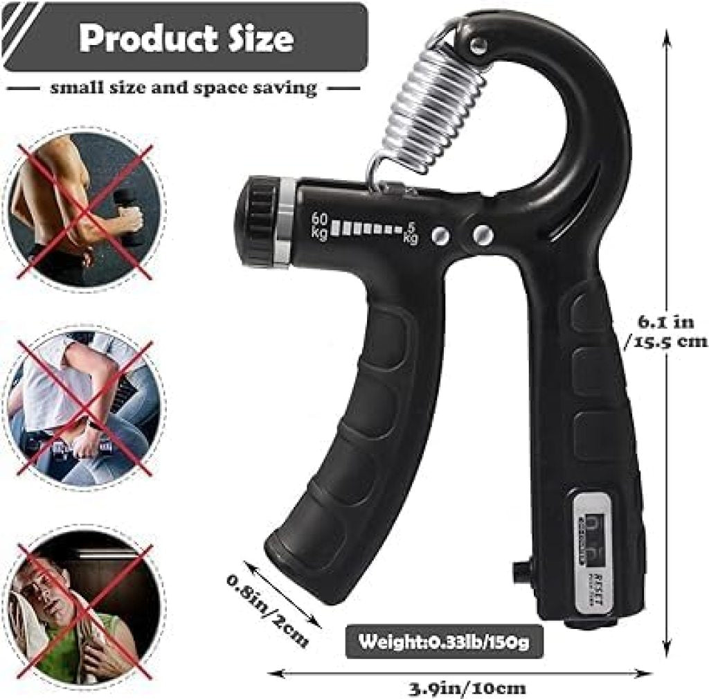 Adjustable Hand Grip Strengthener Hand Gripper With Counter for Men & Women for Gym Workout Hands Exercise Equipment to Use in Home for Forearm, Finger Exercise Power Gripper