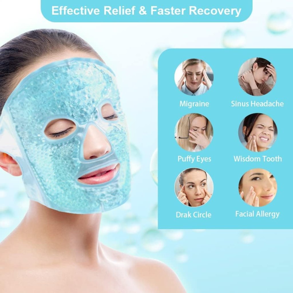 Ice Gel Face Mask For Hot and Cold Cooling Ice Relaxing Face Gel Mask for Cool therapy and Glowing ( Pack of 1 )