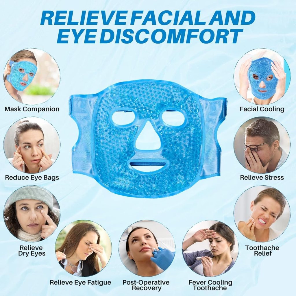 Ice Gel Face Mask For Hot and Cold Cooling Ice Relaxing Face Gel Mask for Cool therapy and Glowing ( Pack of 1 )