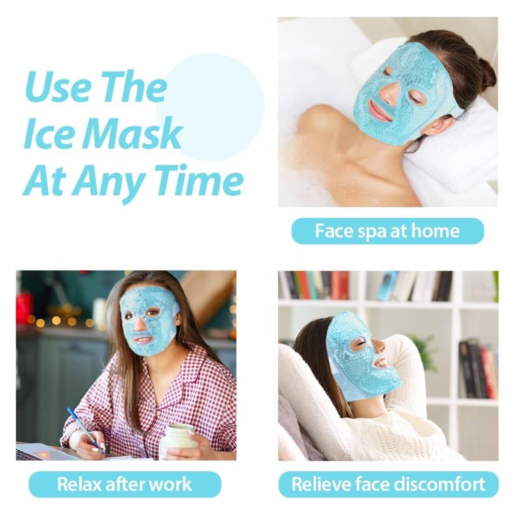 Ice Gel Face Mask For Hot and Cold Cooling Ice Relaxing Face Gel Mask for Cool therapy and Glowing ( Pack of 1 )