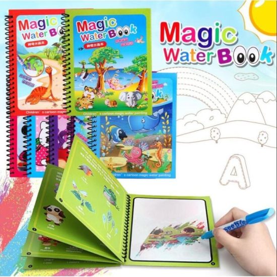 Magic Water Coloring Book Unlimited Fun with Drawing for Kids with Magical Water Doodle Pen, Self Drying Reusable Animals Dogs Drawing Books, Best Montessori Toy Gift Age 2+ Years (Random Design & Assorted Color).