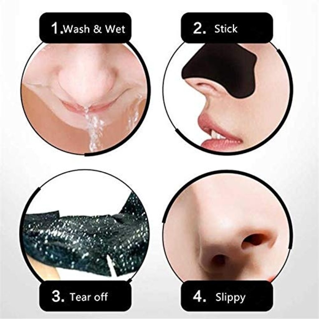 Pack of 12pcs Deep Cleansing Forehead Blackhead Remover Pore Cleanser Bamboo Charcoal Nose Strips for Women | Removes Whiteheads | with Natural Aloe Vera & Witch Hazel Extracts Activated Charcoal (Black Color)  [BUY 3 GET EXTRA 10% OFF]