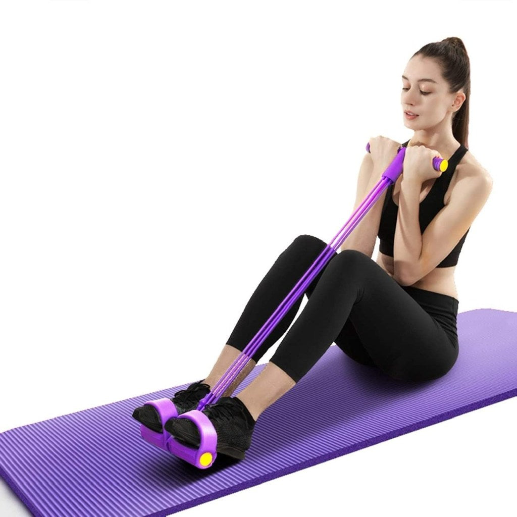 Pull Reducer Training Bands 4 Tubes Body Trimmer Pedal Exerciser Yoga CrossFit Exercise, Arm Exercise, Tummy Body Building Training Men and Women (multicolor)