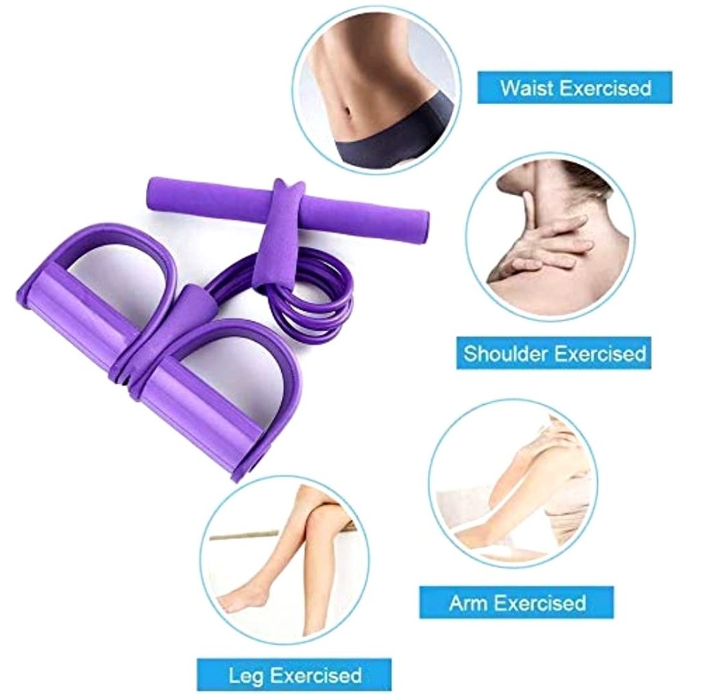 Pull Reducer Training Bands 4 Tubes Body Trimmer Pedal Exerciser Yoga CrossFit Exercise, Arm Exercise, Tummy Body Building Training Men and Women (multicolor)