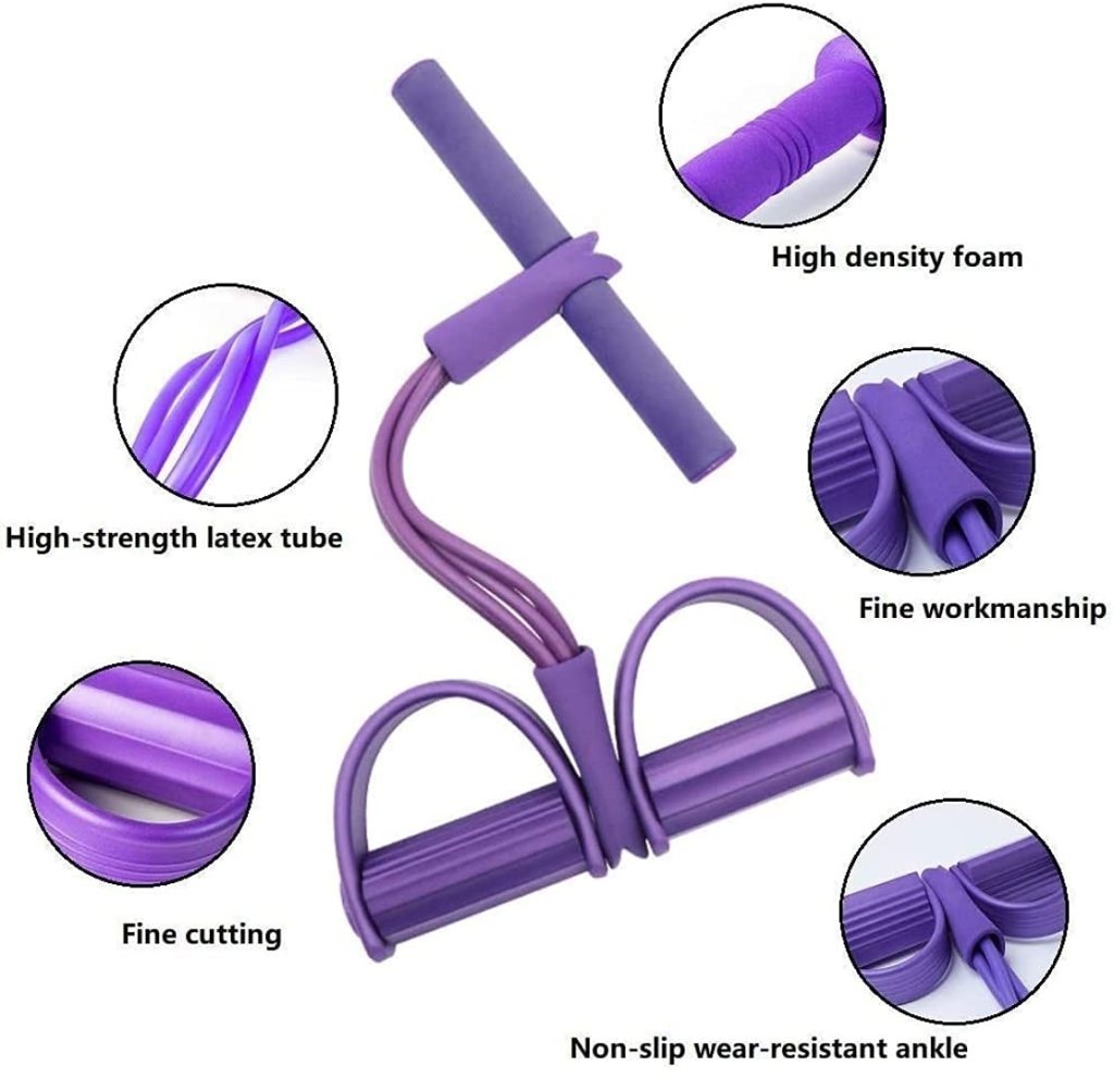 Pull Reducer Training Bands 4 Tubes Body Trimmer Pedal Exerciser Yoga CrossFit Exercise, Arm Exercise, Tummy Body Building Training Men and Women (multicolor)