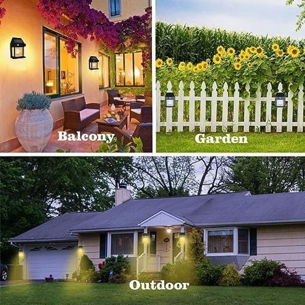 New Exterior Wall Lights Wireless ireless Motion Sensor Lanterns with 3 Lighting Modes , Solar Power Warm Light Outdoor Light Courtyard Human Induction Lamp, Waterproof Outdoor Lamp for Garden, Patio, Yard.