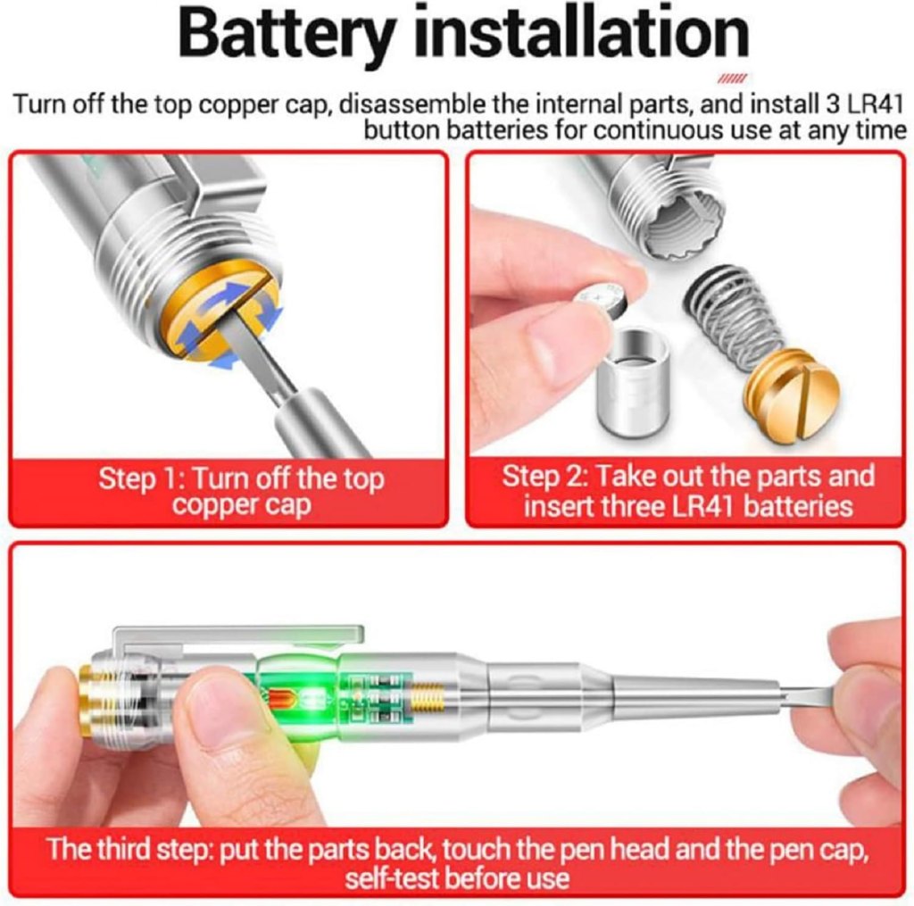 ntelligent High-Brightness Voltage Electrical Tester Pen, Multi-function LED Test Pen with Screwdriver for Electric Power Testing, 70-250V Induction Power Detector Pen Non-Contact AC Voltage Tester Pen.