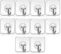 Pack of 20 Metal Self Adhesive Heavy Duty Waterproof Transparent Sticky Wall Hooks for Hanging 5GM (Max), for Wall, Wall Hangers for Hanging Kitchen Bathroom Bedroom Accessories [BUY 2 GET EXTRA 10% OFF]