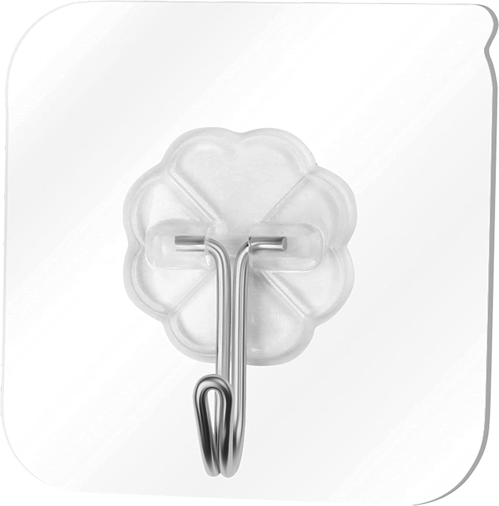 Pack of 20 Metal Self Adhesive Heavy Duty Waterproof Transparent Sticky Wall Hooks for Hanging 5GM (Max), for Wall, Wall Hangers for Hanging Kitchen Bathroom Bedroom Accessories [BUY 2 GET EXTRA 10% OFF]