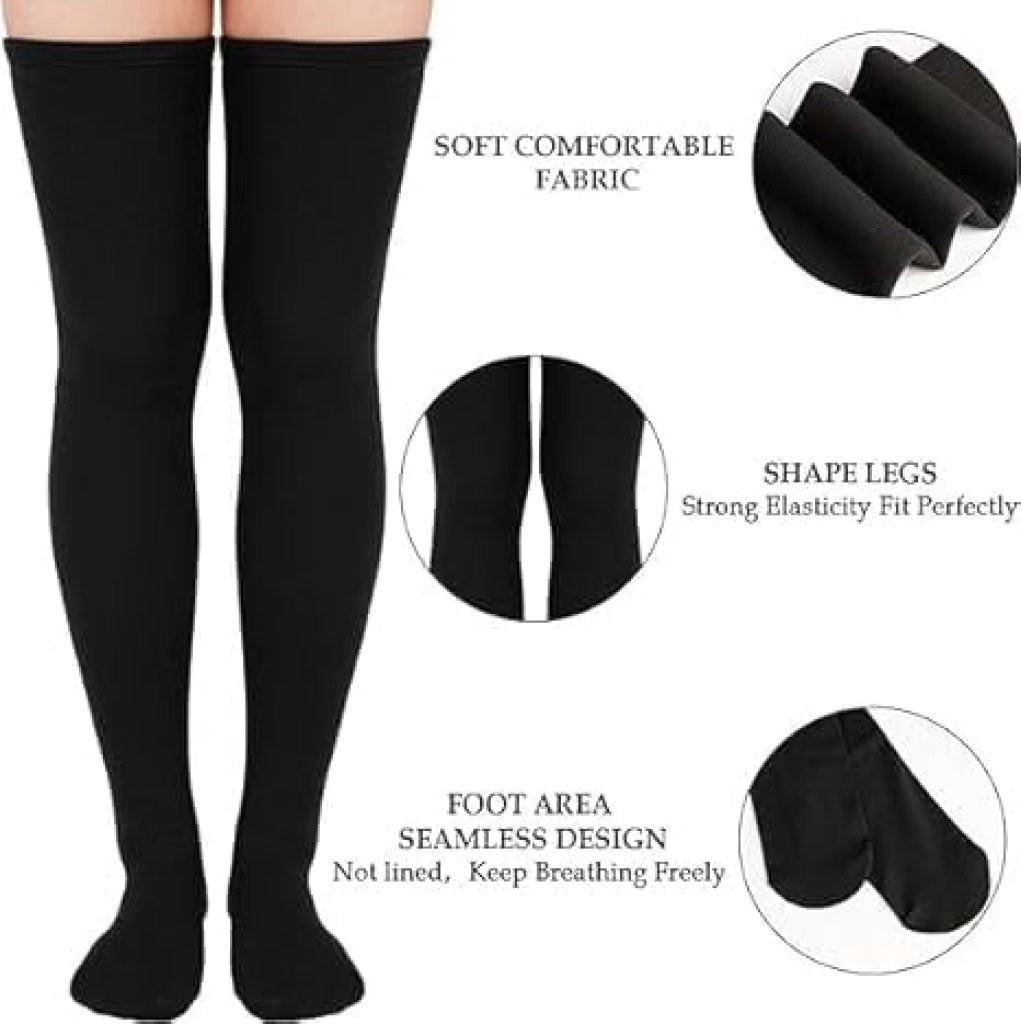 Wool Warm Thigh High Socks | Knitted Thick Thermal Woolen Socks for Women Winter Wear Knee Length | Knee High Leg Warmers Long Socks Boot Cuffs Knee Cap | Stocking Girls Free Size ( 1 Pair )