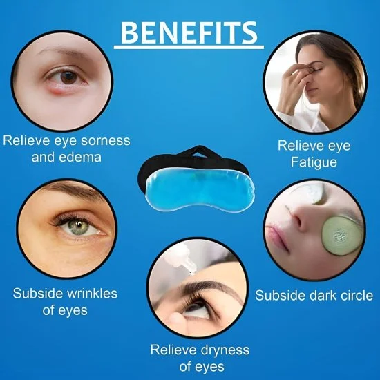 Cooling Gel Relaxing Eye Sleep Mask for Dark Circles, Dry Eyes, Cooling Eyes, Pain Relief, Redness, Eye Patches, Sleeping Cool Pad Suitable for All Family Members Sleeping Mask