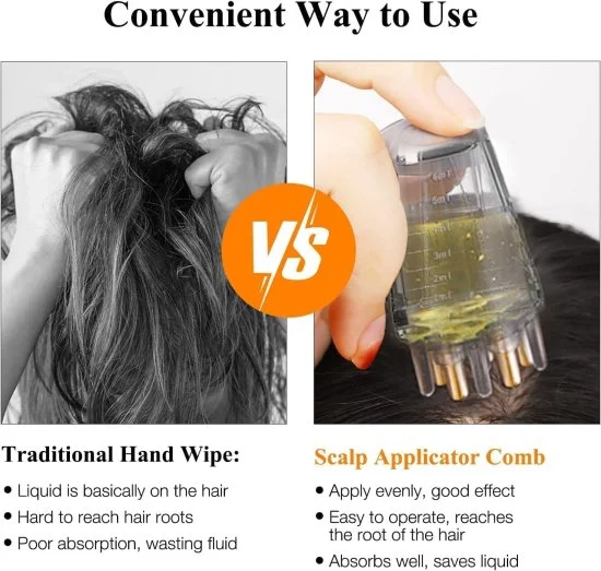 Hair Oil Applicator Comb, Smooth Root Comb Applicator Bottle For Scalp Oil, Anti-Leak, Anti Hair Loss Lotion Dispenser, Anti-Leak, Salon Care, Oily/Greasy Hair (Transparent- 10Ml/Pack of 1).