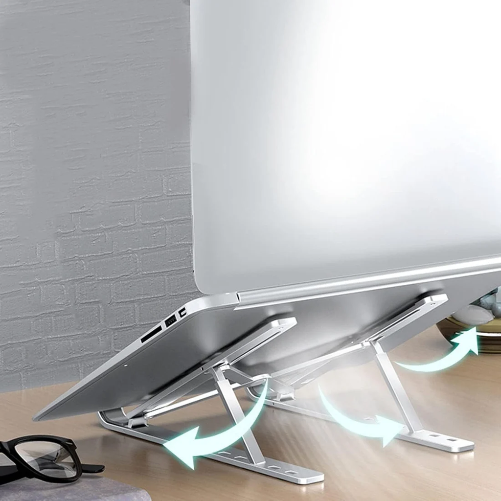 Portable Laptop Stand – 6-Angle Metal Riser For Desk | Wiregenix