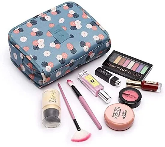 Hanging Travel Toiletry Bag Cosmetic Make up Organizer Multifunction Portable Makeup Pouch for Women and Girls Waterproof Ladies Case Travelling Storage Inner Ware Up Brush Kit Holder Beauty Fashion Organizer with Handle (Multicolor)