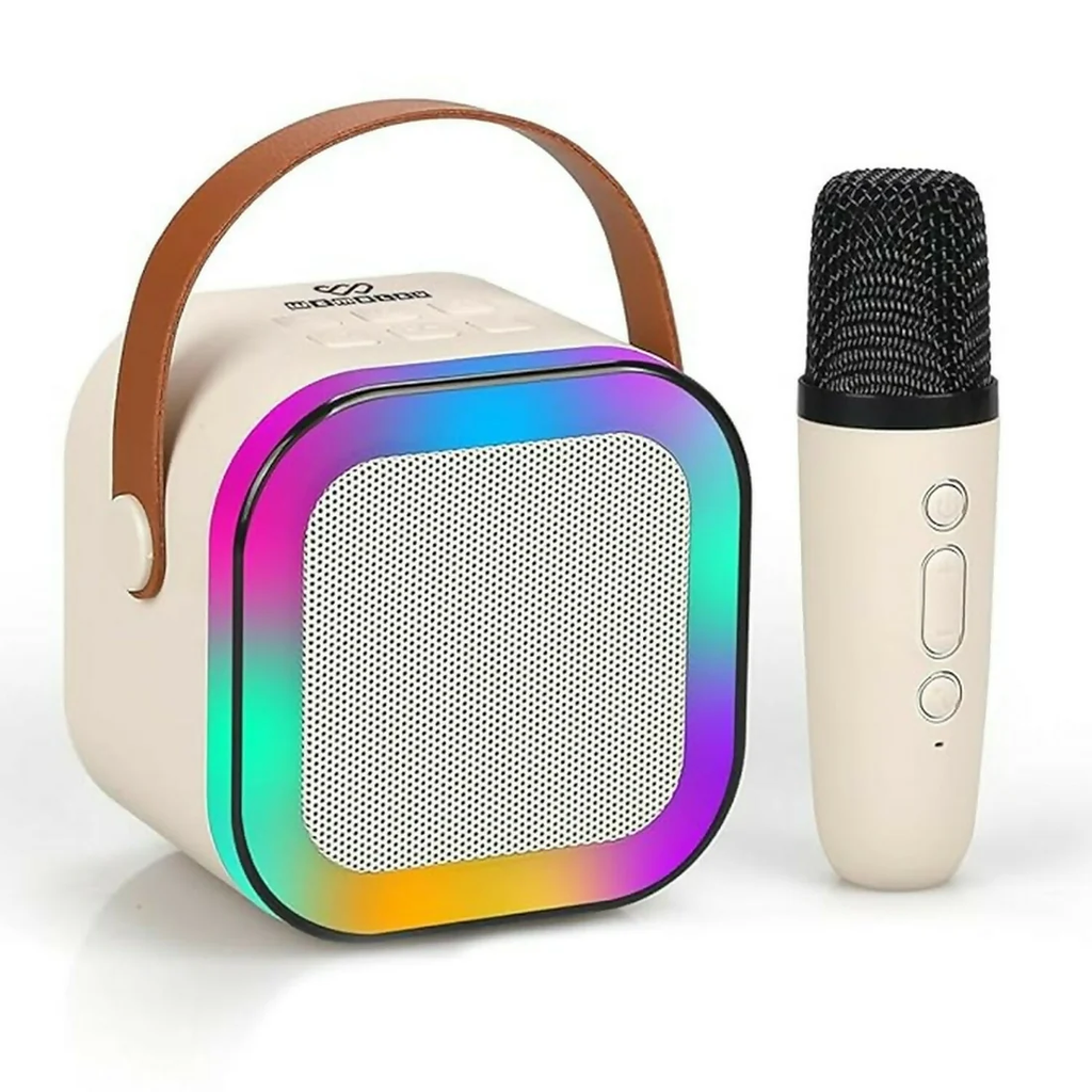 Portable Karaoke Speaker – Wireless Mic & LED Light Effects For Parties