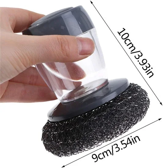Brush Dish Cleaning Brush with Liquid Dispensar Palm Dishes Pot, pan, Sink scrubbing Household soap Dispenser for Tool Dispensing wash Kitchen Utensils Scrubber Multipurpose in Kitchen