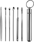 6 in 1 Ear Wax Cleaner set, Ear Wax Remover Stainless Steel Tool kit With Ear Pick Ear Wax Collector Spiral Ears Curette Cleaning Wax Pick kit