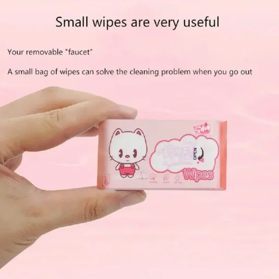 Portable Disposable Pocket Water Wipes for Baby Skin Care, Baby Skin Care Wet Tissue Travel Children Baby Hand & Face Baby Sanitizing Cleansing/Moisturising Wipes For Fresh - Travel-Friendly (Pack of 1/64wipes). [BUY 3 TO GET 60% OFF]