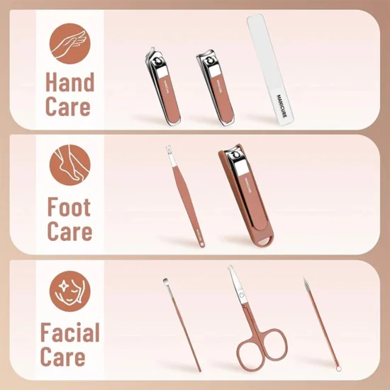8 in 1 Manicure Pedicure Kit with Stylish Case for Men Women Premium Steel Tools
