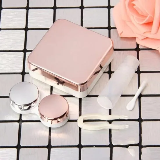 Contact Lens Case | Lens Box for Travel | Lens Case for Contact Lenses with Mirror, Tweezer, Applicator, Solution Bottle & Lens Box