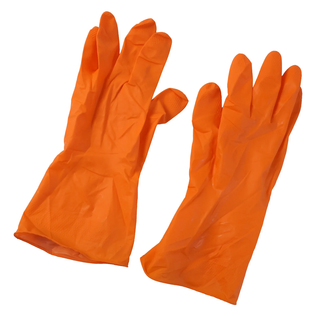 Large Orange Waterproof Rubber Gloves – Reusable Kitchen Protectors [BUY3 GET EXTRA 20%OFF]