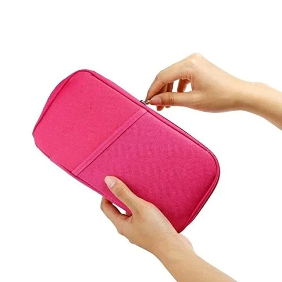 Passport Pouch | Wallet Case with Zip for Credit Debit Card Ticket Coins Money Cash Currency Boarding Pass Pen | Multipurpose Card Organizer | Travel Passport Pouch | l Travel Accessories Passport Visa Ticket Holder Wallet Organizer