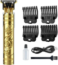Trimmer For Men Buddha Style Trimmer, Professional Rechargeable Cordless Electric Hair Clippers Trimmer Hair Cutting Kit with 4 Guide Combs for Men T-Blade