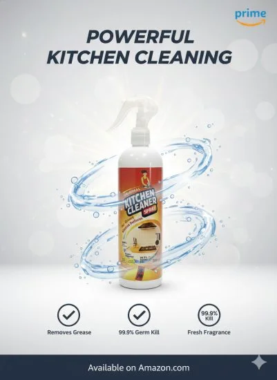 Kitchen Cleaner Spray & Grease Stain Remover Stove & Chimney Cleaner Spray Non-Flammable Nontoxic Magic Degreaser Spray for Kitchen Gas Stove Cleaning (Kitchen Cleaner Spray 500 ml)  [BUY 2 GET EXTRA 10% OFF]