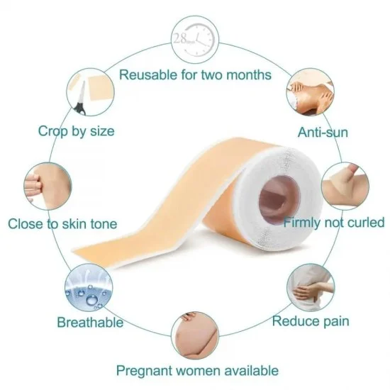 Silicone scar tape | Scar Removal Sheet Strips for C-Section, Acne Scars, Tummy Tuck, Keloid and Surgical Scars | Reusable Medical Grade      Silicone Scar Tape | Get Scars Away Painless Reusable |   Silicone Scar Sheets | Silicone Scar Removal Sheet