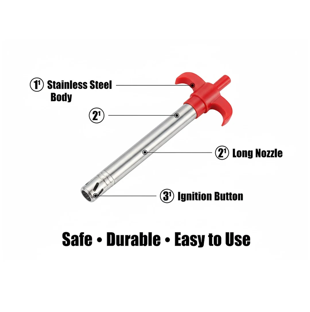 Gas Lighter – Durable Stainless Steel Piezo Ignition | ChefArmor