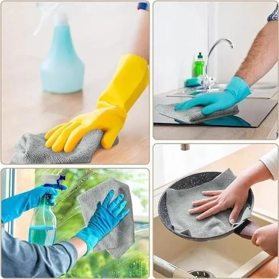 Reusable Microfiber Cleaning Cloth Roll – Ultra Absorbent & Lint-Free Kitchen Towels for Home, Car, Office, and Glass Cleaning Pack Of 20 Pcs  [BUY 2 GET EXTRA 10% OFF]