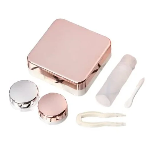 Contact Lens Case | Lens Box for Travel | Lens Case for Contact Lenses with Mirror, Tweezer, Applicator, Solution Bottle & Lens Box