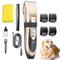 Pet Hair Trimmer For Dogs Cats Grooming Kit With Clippers Scissors Comb USB Rechargeable Low Noise Cordless Machine For Thick Long Short Fur Home Use
