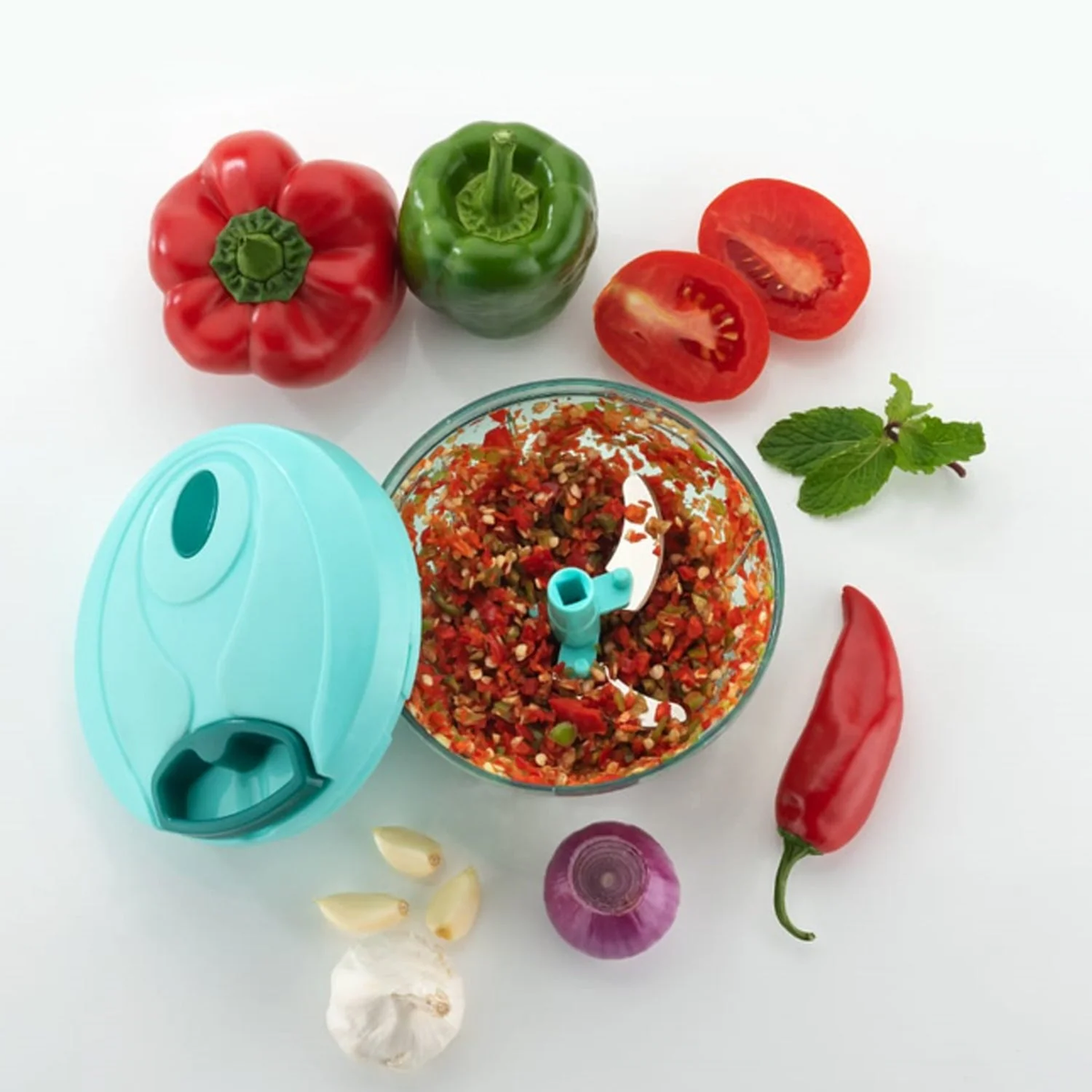 Mini Vegetable Chopper – 550ml, 3 Blades For Quick Prep | Bathora