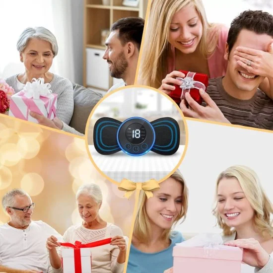 Body massager machine for pain relief wireless portable neck massager with 8 modes and 19 strength levels rechargeable full EMS mini massager butterfly massager for shoulder legs massage, neck & back massager.
