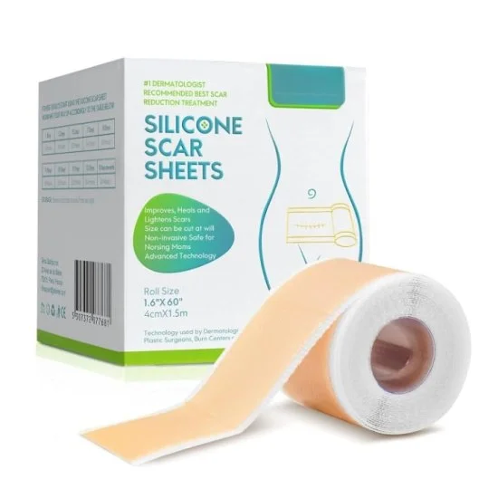Silicone scar tape | Scar Removal Sheet Strips for C-Section, Acne Scars, Tummy Tuck, Keloid and Surgical Scars | Reusable Medical Grade      Silicone Scar Tape | Get Scars Away Painless Reusable |   Silicone Scar Sheets | Silicone Scar Removal Sheet