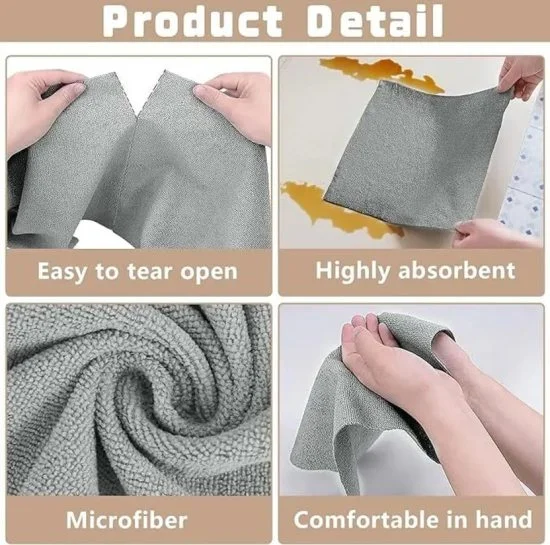 Reusable Microfiber Cleaning Cloth Roll – Ultra Absorbent & Lint-Free Kitchen Towels for Home, Car, Office, and Glass Cleaning Pack Of 20 Pcs  [BUY 2 GET EXTRA 10% OFF]