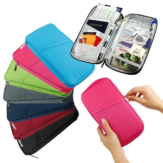 Passport Pouch | Wallet Case with Zip for Credit Debit Card Ticket Coins Money Cash Currency Boarding Pass Pen | Multipurpose Card Organizer | Travel Passport Pouch | l Travel Accessories Passport Visa Ticket Holder Wallet Organizer