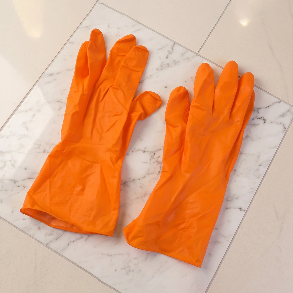 Large Orange Waterproof Rubber Gloves – Reusable Kitchen Protectors [BUY3 GET EXTRA 20%OFF]