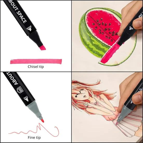 48 Pcs Color Markers Pen Office & Stationery