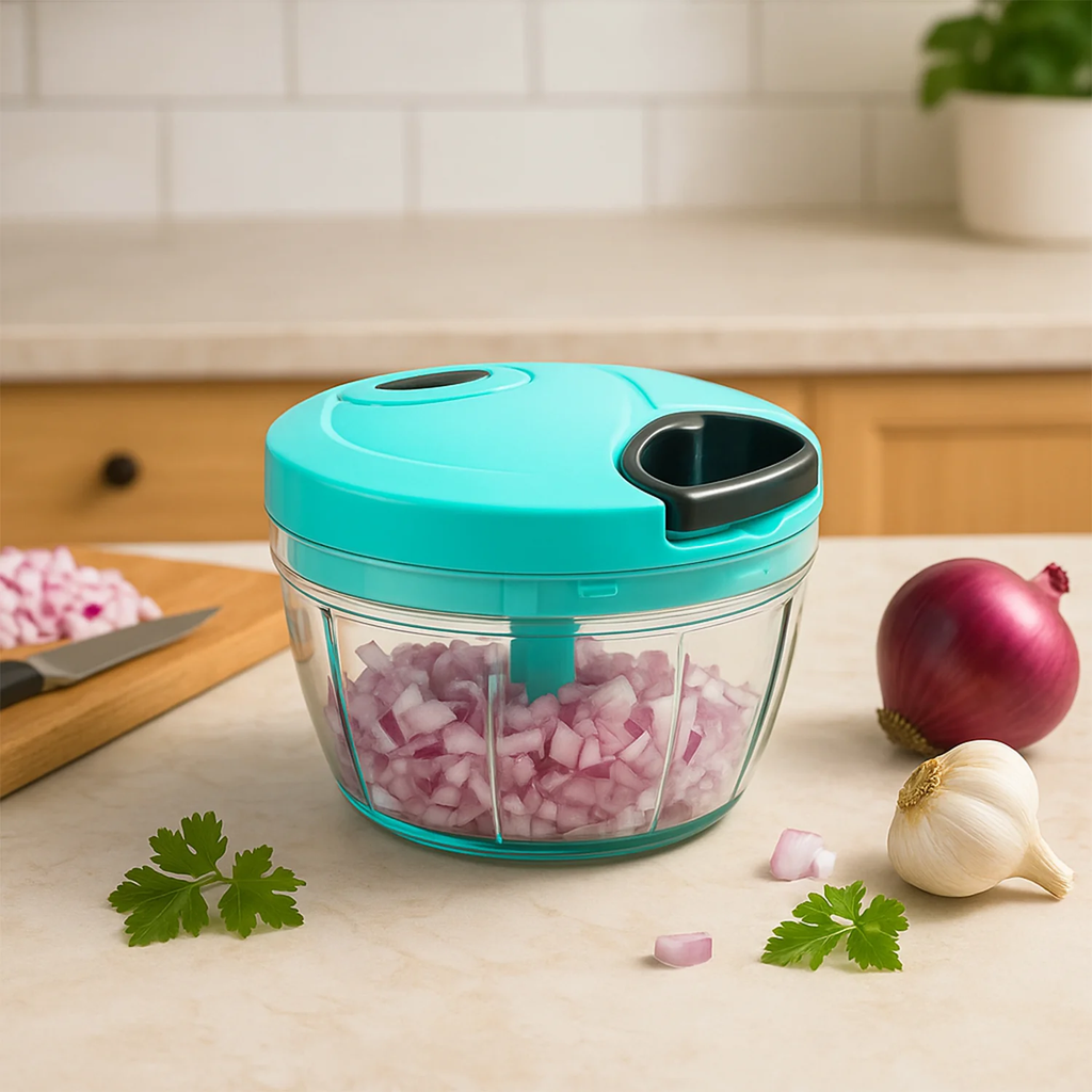 Mini Vegetable Chopper – 550ml, 3 Blades For Quick Prep | Bathora