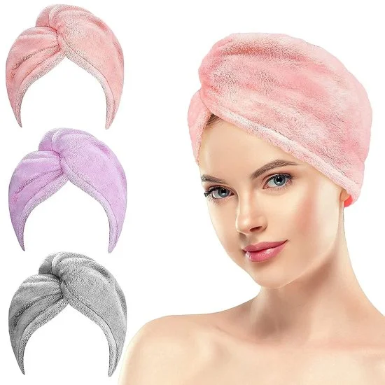 Hair Towel Wrap Absorbent Towel Hair-Drying Quick Dry Shower Caps Bathrobe Magic Hair Warp Towel Super Quick-Drying Microfiber Bath Towel Hair Dry Cap Salon Towel (multicolor). BUY 3 TO GET 60%OFF