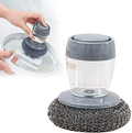 Brush Dish Cleaning Brush with Liquid Dispensar Palm Dishes Pot, pan, Sink scrubbing Household soap Dispenser for Tool Dispensing wash Kitchen Utensils Scrubber Multipurpose in Kitchen