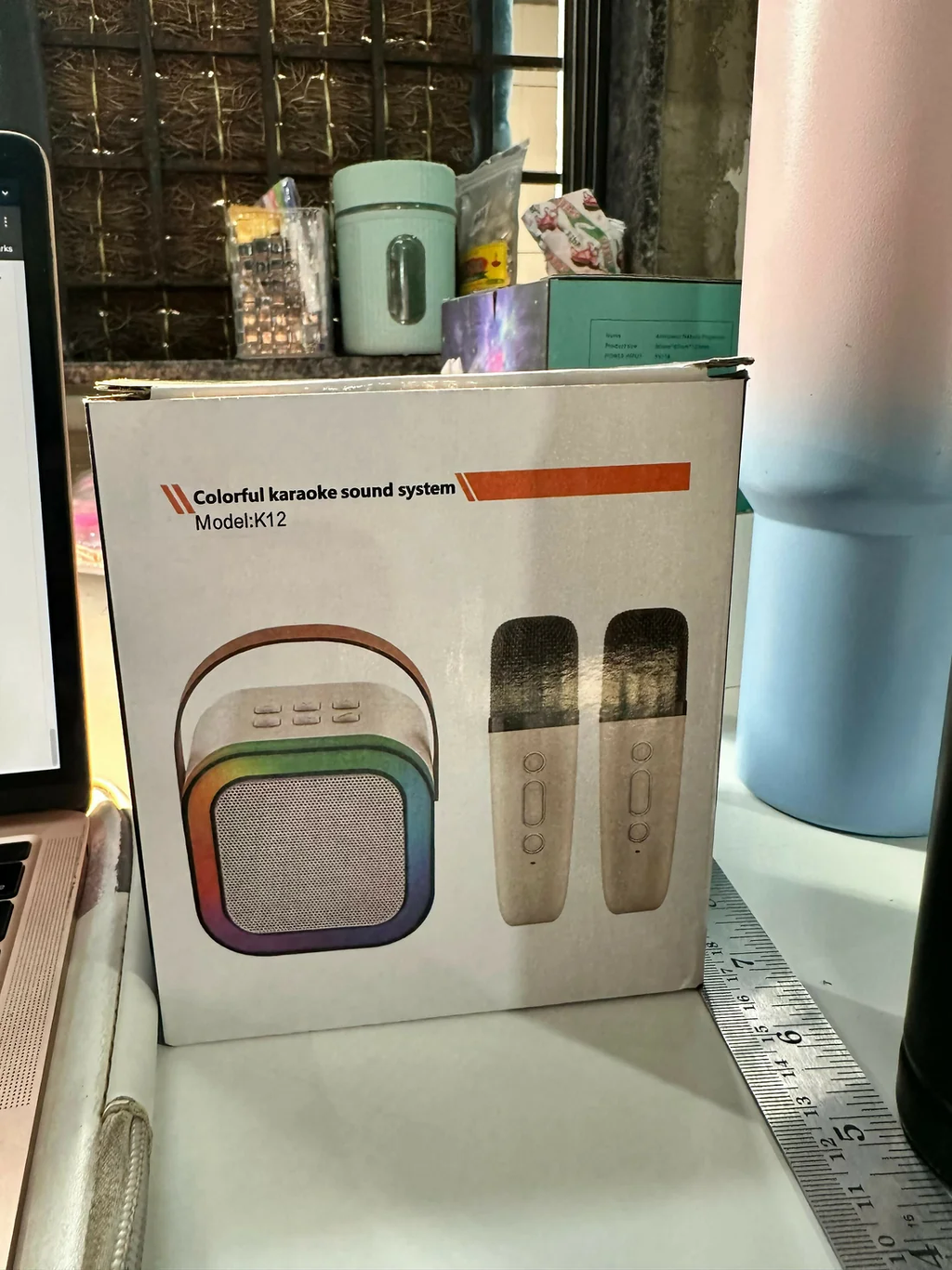 Portable Karaoke Speaker – Wireless Mic & LED Light Effects For Parties