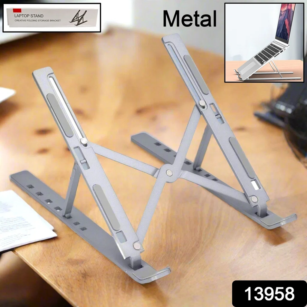 Portable Laptop Stand – 6-Angle Metal Riser For Desk | Wiregenix